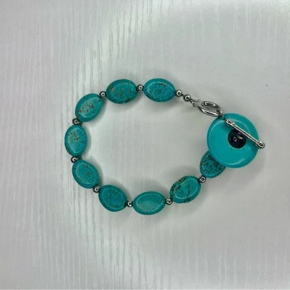 Turquoise Beaded Bracelet Set of 4 - Picture 3 of 4